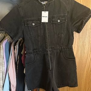 Showpo Mauriel Playsuit- Black Denim Romper